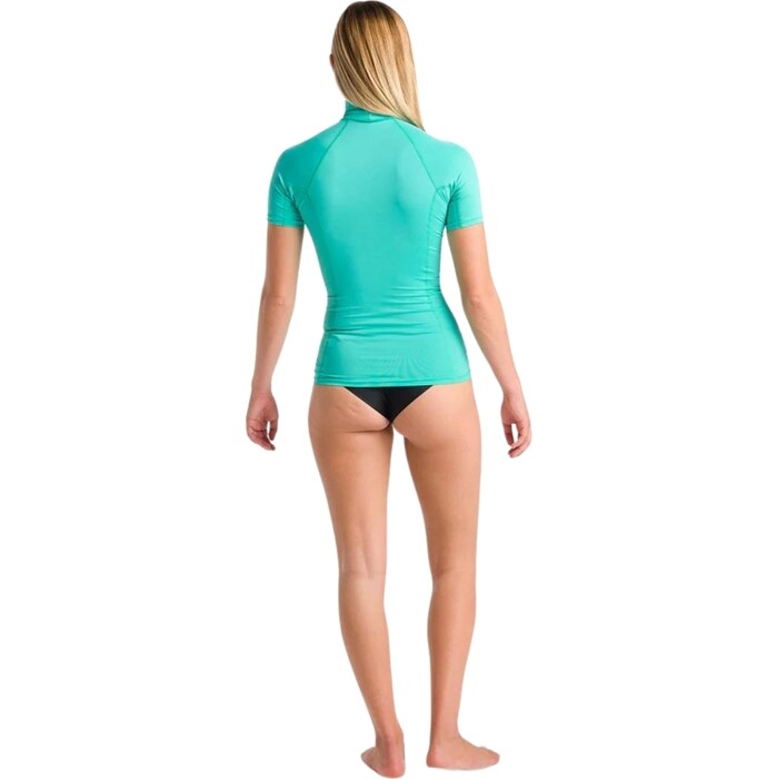 2024 C- Skins Frauen NuWave X Short Sleeve Turtle Neck Lycra Vest C-NLYSSWT - Aqua / Lilac